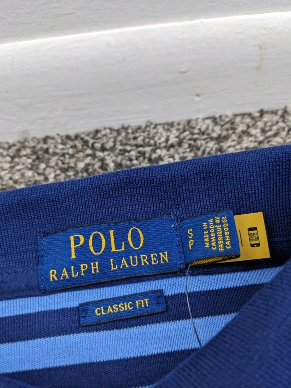 NWT Ralph Lauren Polo Shirt Soft Cotton Multi Blue Striped Mens Small $98